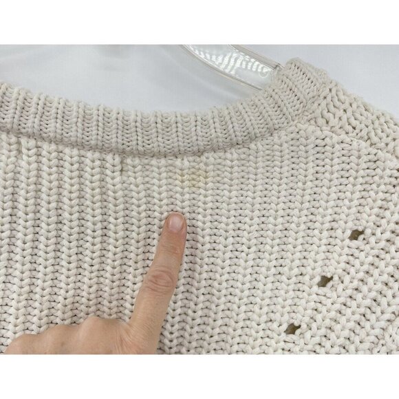 Hansel From Basel Anthropologie Chunky Knit Sweater Size 1 Wood Blnd Color Block - Picture 10 of 10